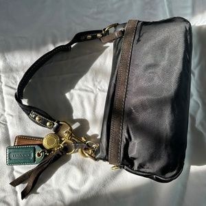 Y2K Coach black vinyl small shoulder bag